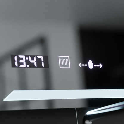 Oglinda LED Rectangulara, 60x80cm, Rayonnement MotionGlow Marcello, Sistem Dezaburire, Ceas & Termometru, Dimabila