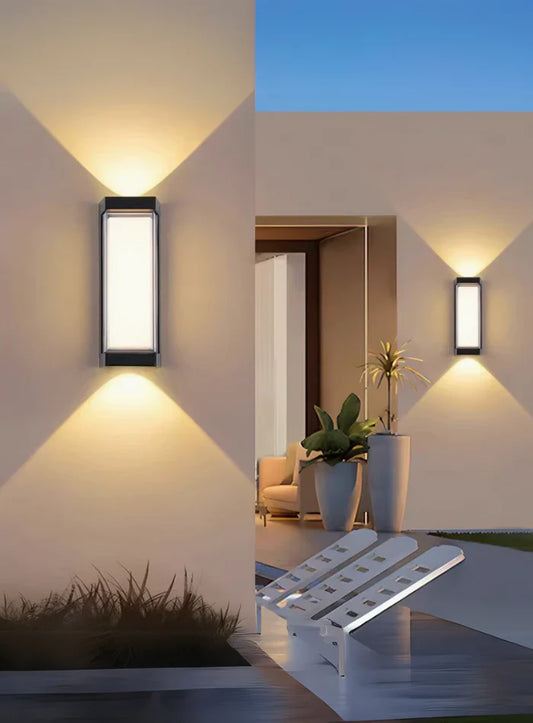 Aplica LED AX217 de Exterior si Interior, 2 Surse x 10W, Metalic, Negru, 3000K