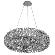 Candelabru Cristal SEGOVIA Magno 12x E14, Diametru 60cm, Crom Lucios, Inaltime Reglabila