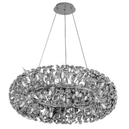 Candelabru Cristal SEGOVIA Magno 12x E14, Diametru 60cm, Crom Lucios, Inaltime Reglabila