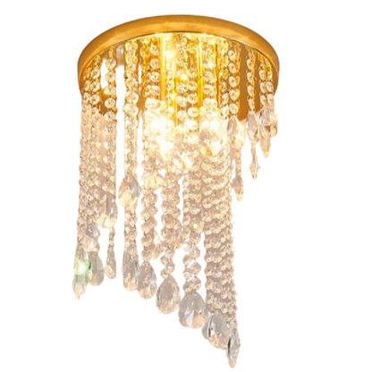 Lustra Cristal LINDERHOF Petito , Diametru 30cm, 2xE14, Auriu Lucios