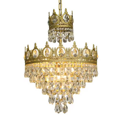 Candelabru Cristal REGALITE Petito, 8XE14, Diametru 45cm, Auriu Lucios, Inaltime Reglabila