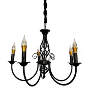 Candelabru Perla, 5xE14, 49x37cm, Negru, Inaltime Reglabila