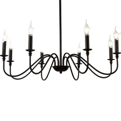 Lustra Metalic AVANT, 92cm, tip Pendul cu brate, Rotunda, 8xE14, Negru