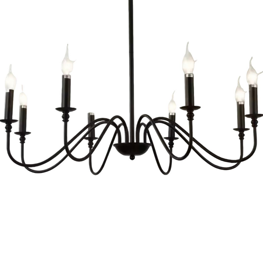 Lustra Metalic AVANT, 92cm, tip Pendul cu brate, Rotunda, 8xE14, Negru