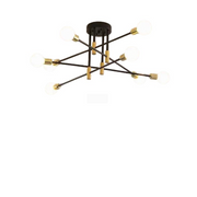 Lustra Modernist Hexa 8 Duo, 8x E27, Negru și Auriu, Design Modern