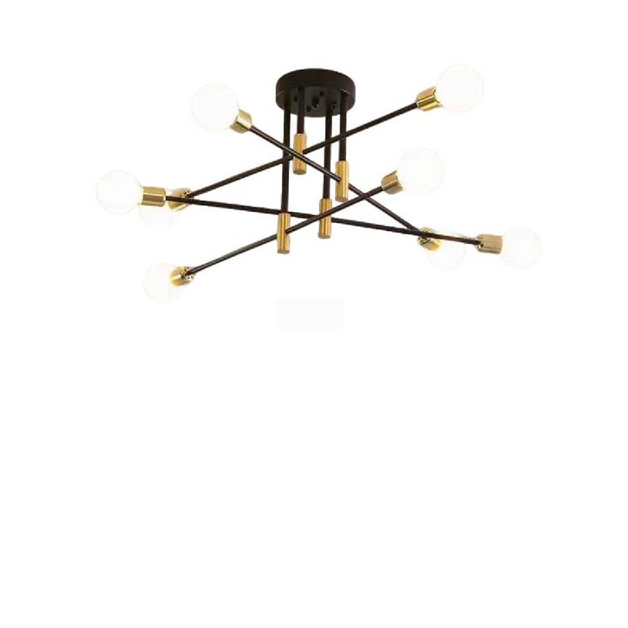 Lustra Modernist Hexa 8 Duo, 8x E27, Negru și Auriu, Design Modern