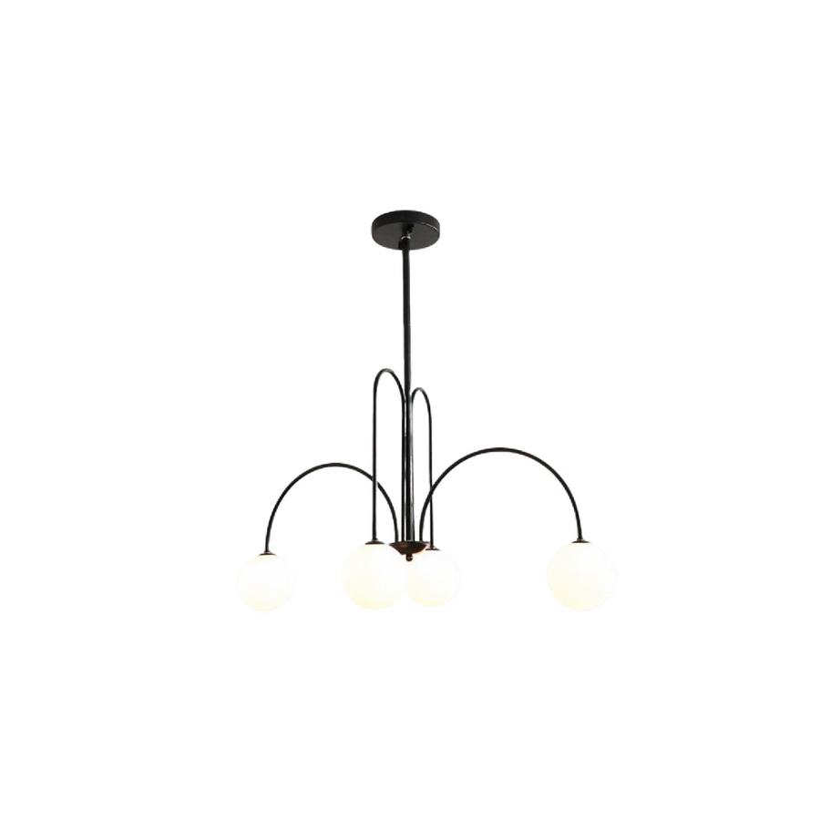 Lustra cu Abajur, Torino, 4xE27, Negru, Metal