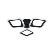 Lustra LED PULSARIS 40W, 3 Patrate, lumina Rece/Calda/Neutra, Negru