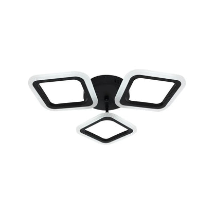 Lustra LED PULSARIS 40W, 3 Patrate, lumina Rece/Calda/Neutra, Negru