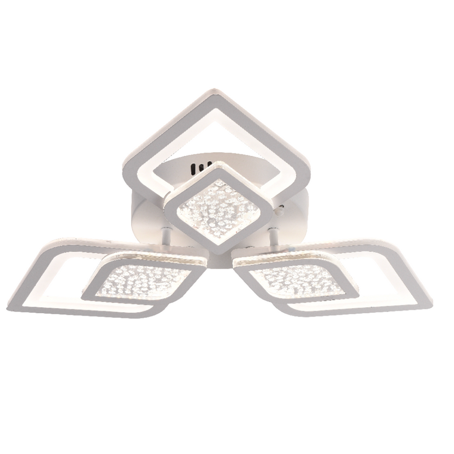 Lustra LED cu telecomanda DALIA 67W, 3 Petale, lumina Rece/Calda/Neutra, Dimabila, Alb