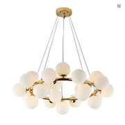 Lustra LOFT Chamber, 25x G9, Alb Auriu, Metal, Inaltime Reglabila, Modern