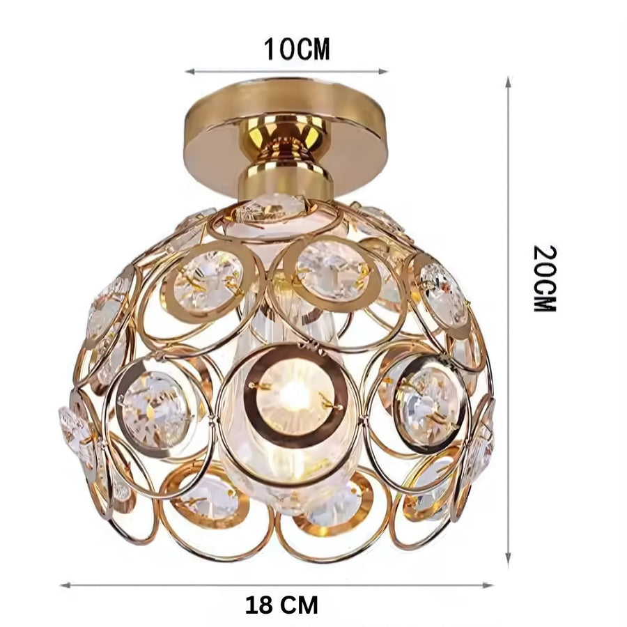 Lustra Vera, 1*E27, Auriu, Metal si Cristal