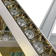 Lustra LED cu telecomanda MAKOTO 144W, 6 Elemente, Liniara, lumina Rece/Calda/Neutra, Dimabila, Alb Auriu